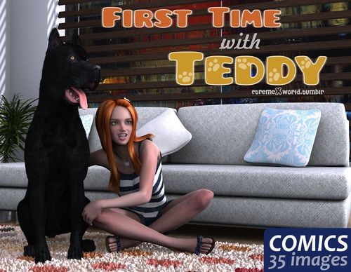 001 Cover - First Time With Teddy - 36 Bestiality Porn Comics / Hentai